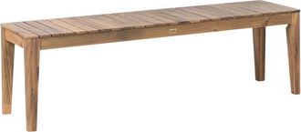 Beliani Garden Bench Light Brown Certified Acacia Wood 155 cm Rectangular Top Rustic Style Outdoor CHIOGGIA