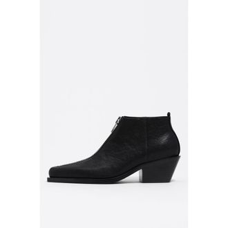 Bimba & Lola Leather Cowboy Shoe Boot in Black at Nordstrom, Size 38