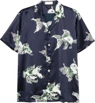 Olivia Von Halle Goldfish-print Shirt
