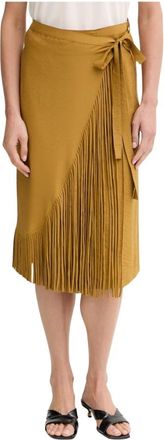 Pinko Bacedasco Rok - Dames - Midirokken - Bruin - M - Nylon - Rokken