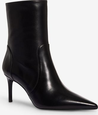 Stuart Weitzman Glatte Lederstiefeletten mit Stilettoabsatz Stuart Power Zip 75