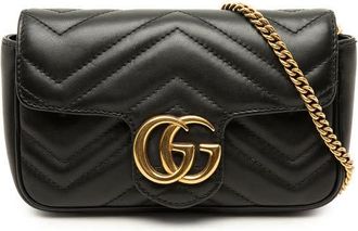 Gucci Pre-owned Gucci Mini GG Marmont Matelasse Calfskin Flap Crossbody Ladies P1PEI76BV85M4YA9