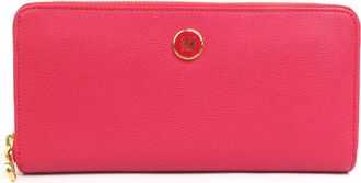 Loewe Red Color Leather Long Wallet (Bi-Fold) (Pre-Owned)