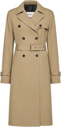 Fendi Trenchcoat - Dames - Trenchcoats - Beige - XS - Katoen - Jassen