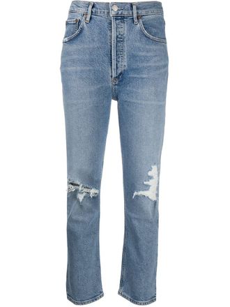 A Gold E Jeans crop a vita media - Blu