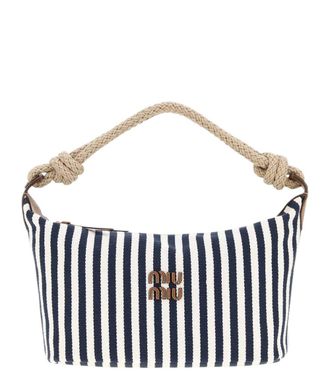 Miu Miu Blue Striped Medium Shoulder Bag