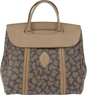 Saint Laurent Pre-owned Handbags, female, Gray, Size: ONE SIZE Pre-owned Vintage Monogrammed Satchel Bag