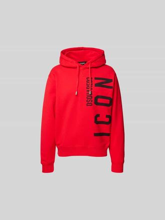 Dsquared2 Oversized Hoodie mit Label-Print in Rot, Gr&ouml;&szlig;e XXL