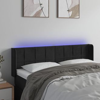 vidaXL Cabecero Con Led De Terciopelo Negro 147x16x78/88 Cm Vidaxl