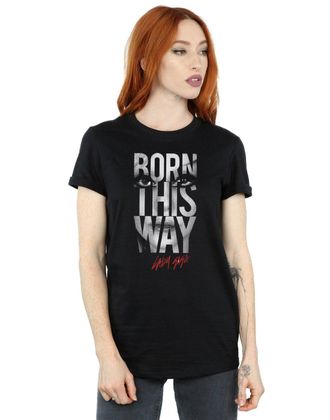 Lady Gaga Womens Born This Way Text Boyfriend Fit T-Shirt Large Black