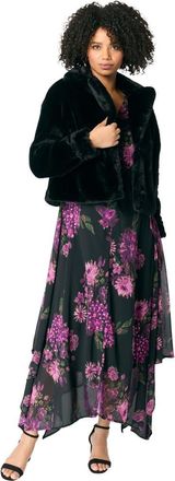 Roaman's Plus Size Cropped Faux Fur Shrug in Black at Nordstrom, Size 24