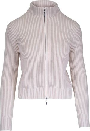 Kinross Cashmere Cardigan con zip - Toni neutri