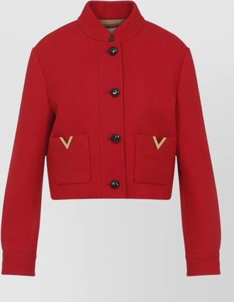Valentino drill caban jacket decorative buttons pockets