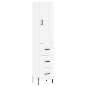 Berkfield Home Highboard White 34.5x34x180 cm Engineered Wood