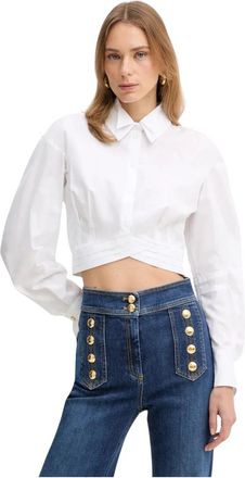 Elisabetta Franchi Crisscross Blouse - Dames - Overhemden - Wit - L - Katoen - Overhemden