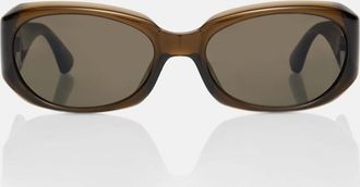 Saint Laurent Occhiali da sole rettangolari con logo SL