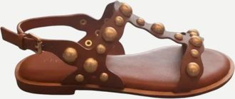 Cecelia New York Womens Jetson Studded Sandal In Cognac