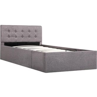 vidaXL Cama Canap&eacute; Hidr&aacute;ulica Almacenaje Sin Colch&oacute;n Taupe 100x200cm Vidaxl