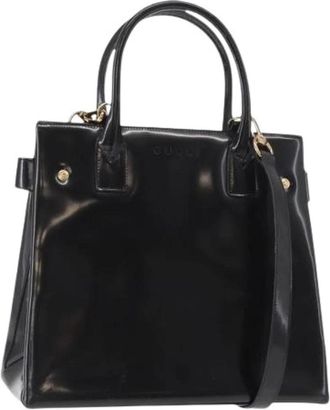 Gucci Pre-owned Handtas van Gecoat Canvas - Dames - Vintage Handtas - Zwart - ONE Size - Vintage
