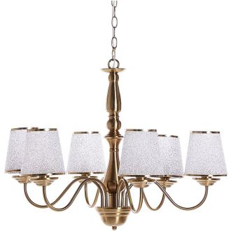 Beliani Beliani - Modern 6-Light Chandelier Acrylic Emperor Shades Chromed Glossy Brass Bradano