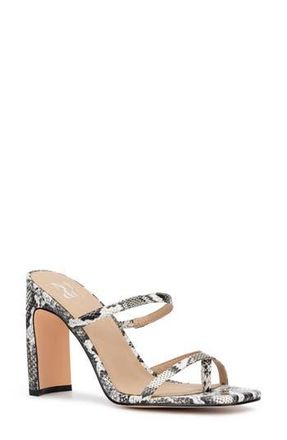 New York & Company Brendi Snakeskin Print Sandal in Black/White at Nordstrom Rack, Size 8.5