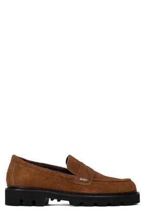 Collegium Lug Sole Penny Loafer in Mocha Leather at Nordstrom, Size 10Us