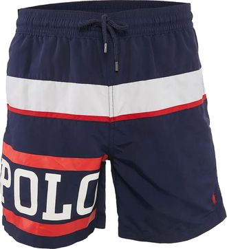 Polo Ralph Lauren Zwembroek met logoprint en vlakken - Blauw