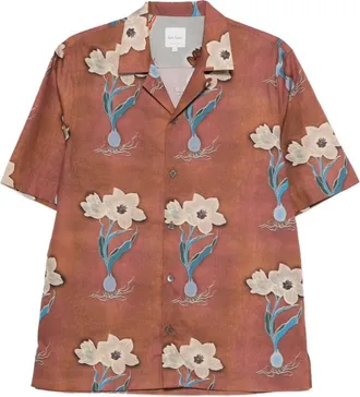 Paul Smith Red Regular Floral Shirts