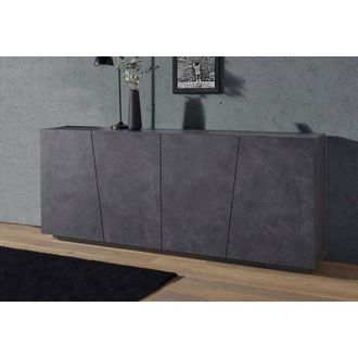 Dmora Aparador moderno con 4 puertas, Made in Italy, Aparador de cocina, Buffet de diseño para sala de estar, cm 200x43h86, Color gris pizarra, con