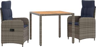 vidaXL Juego De Comedor Para Exteriores 3 Uds. Vidaxl
