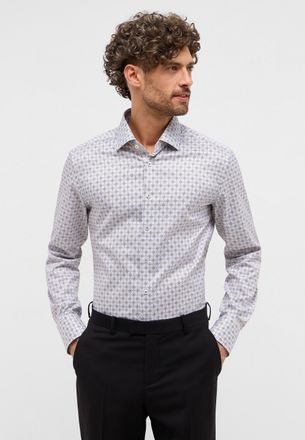 Eterna Langarmhemd ETERNA SLIM FIT, Herren, Gr. 43, Normalgr&ouml;ssen, grau, Twill, 100% Baumwolle, schmal, Manschette, Hemden Langarmhemd, NON IRON (b&uuml;gelfrei)