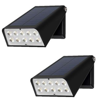 No Brand Foco Solar De 2 Piezas, Luz De Jard&iacute;n Impermeable, Se Enciende Autom&aacute;ticamente Al Anochecer, Aplique De Pared Exterior, Luz Blanca
