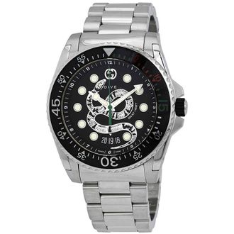 Gucci Dive Quartz Black Dial Mens Watch YA136218