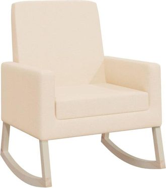 vidaXL Silla Mecedora De Tela Crema Vidaxl