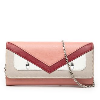 Fendi Tweedehands Leren Monster Portemonnee Met Ketting
