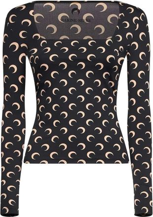 Marine Serre Dames, Tops, Zwart, Maat: XS Jersey