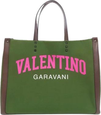 Valentino Pre-owned Tote Bags, female, Green, Size: ONE SIZE Pre-owned Vintage Canvas Tote Bag