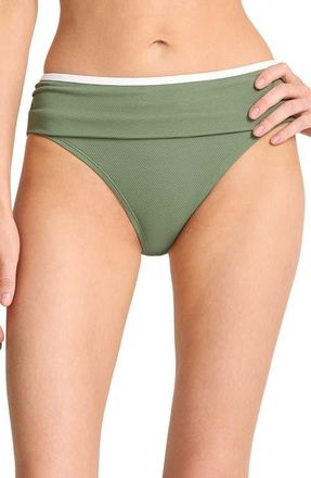 Tommy Bahama Island Cays Cabana High Waist Bikini Bottoms in Tea Leaf at Nordstrom, Size X-Large