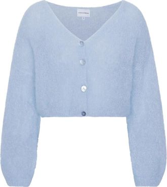 Americandreams Cornelia Cropped Cardigan - Dames - Vesten - Blauw - XL - Wol - Truien & Vesten