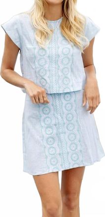 Sail to Sable Nantucket Embroidered Top And Skirt Set In Blue