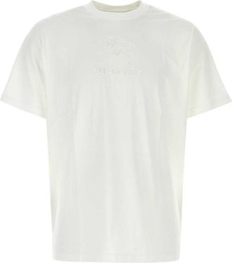 Burberry White Embroidered Logo T-Shirt