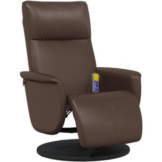 vidaXL Vidaxl - Sill&oacute;n Reclinable Masaje Con Reposapi&eacute;s Cuero Sint&eacute;tico Marr&oacute;n