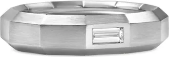 David Yurman 18kt white gold Faceted diamond band ring (6mm) - Silver