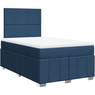vidaXL Vidaxl - Cama Box Spring Con Colch&oacute;n Tela Azul 120x200 Cm