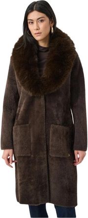 Joseph Ribkoff Feather Yarn Knit Coat - Dames - Jassen - Bruin - M - Jassen