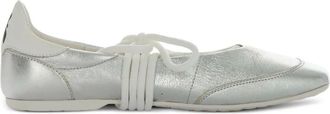 Patrizia Pepe Ballerine stringate in pelle - Argento