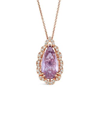 Le Vian 14K Rose Gold 4.01 Ct. Tw. Diamond & Amethyst Drop Pendant