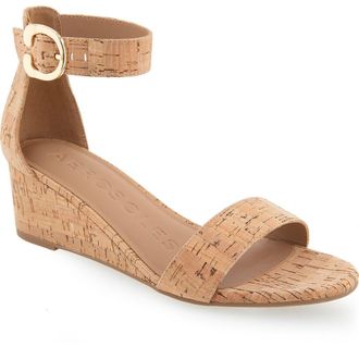 Aerosoles Willis Wedge Heel Sandal in 849 Cork Combo at Nordstrom Rack, Size 5.5