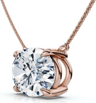 Pompeii3 Certified 4Ct Diamond Oval Solitaire Pendant 14k Gold 18 Womens Chain Lab Grown