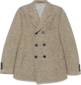 Eleventy Sailorjas met dubbele rij knopen - Beige